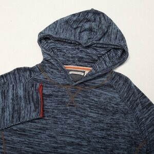 Carbon2Cobalt Shirt Womens Large Blue Hooded Long Sleeve Lightweight Cotton